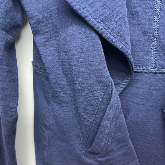 Caslon Open Front Long Sleeve Blue Women's Cotton Cardigan Sz Large Side Pockets - Picture 7 of 13